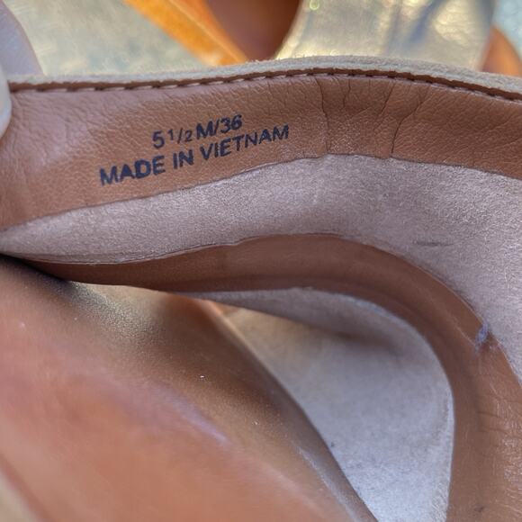 1.State Women's Size 6 M Celvin Pewter Leather Open Toe Cutout Slip On Flats - Picture 5 of 7